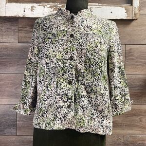 Christopher Banks Button Up Ladies Blouse Linen and Rayon Size M
